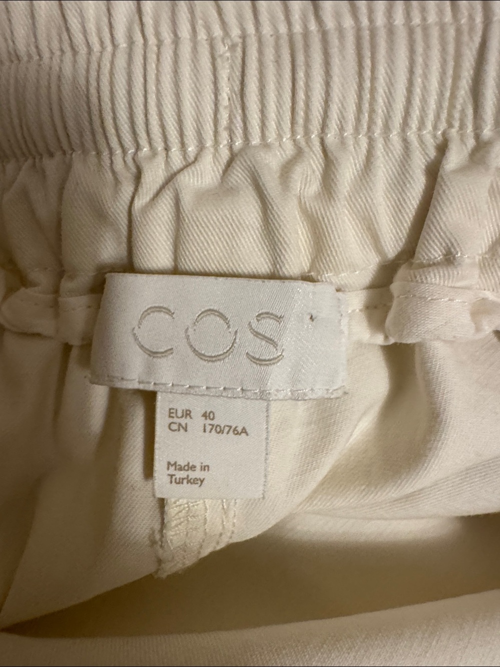 COS Cream Straight-Leg Drawstring Pants - Picture 5 of 6